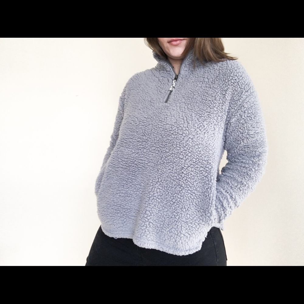 Half zip Sherpa pull over